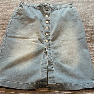 d. jeans A-Line Denim Skirt with Buttons